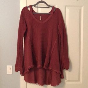 V-Neck High-Low Sweater